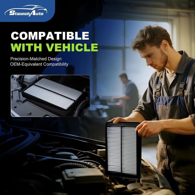 StaunchAuto Engine&Cabin Air Filter for Rogue 2.5L(2014-20), Rogue 2.0L Hybrid(2017-19), Rogue Sport 2.0L(2017-22), Qashqai 2.0L(2017-23) Air filter Replacement CF11854 CA11858 Automotive Accessories - Image 5